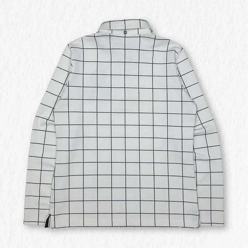 [BUNJANG] Adidas Window Check Long Sleeve Polo Shirt / 아디다스 윈도우체크 긴팔 카라티