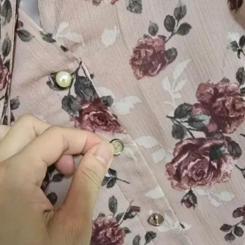 [BUNJANG] Roem Disney Collaboration Pink Floral Chiffon Mini Dress / 로엠 디즈니 콜라보 핑크 플라워 쉬폰 미니 원피스 봄 원피스 여름 원피스