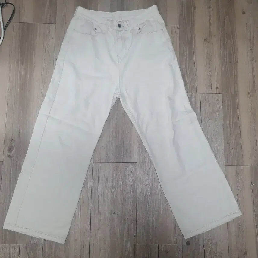 [BUNJANG] Ivory Wide Denim Pants / 아이보리 크림 와이드 데님 팬츠