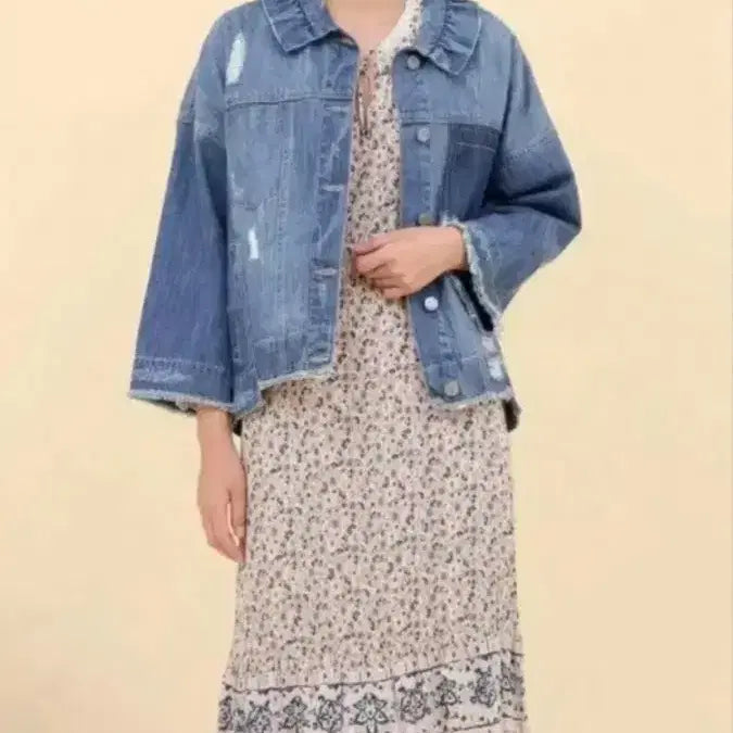 [SOLD OUT] 써스데이 아일랜드 데미지 데님자켓S