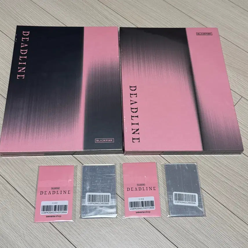 [BUNJANG] BLACKPINK DEADLINE Black &amp; Pink Version Album Bundle Set / 블랙핑크 데드라인 블랙&amp;핑크버전 미개봉+포카2종+카드거울2종