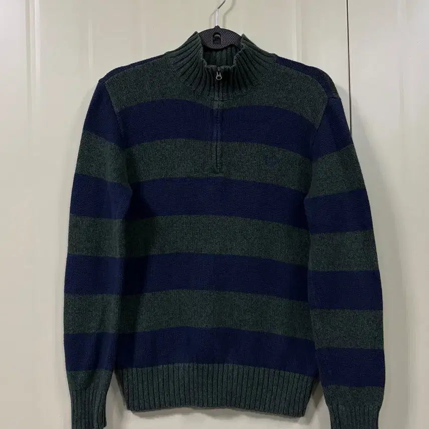 [BUNJANG] CHAPS Polo Ralph Lauren Striped Half-Zip Knit Sweater / CHAPS 폴로 랄프로렌 스트라이프 하프집업 니트