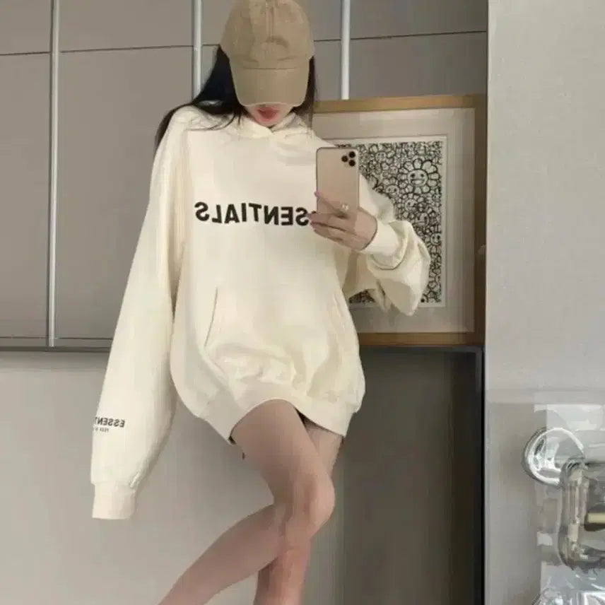 [BUNJANG] Fear of God Essentials Hoodie White (S) / 무료배송)희귀매물 피어오브갓 에센셜 후드티 화이트(새상품급) s사이즈