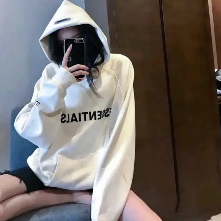 [BUNJANG] Fear of God Essentials Hoodie White (S) / 무료배송)희귀매물 피어오브갓 에센셜 후드티 화이트(새상품급) s사이즈