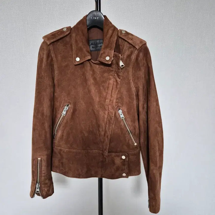 [BUNJANG] AllSaints XS Suede Leather Rider Jacket / 올세인츠 XS 스웨이드 천연가죽 라이더 재킷 W-자켓-285