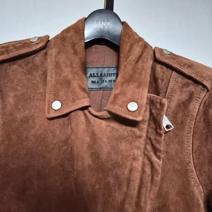[BUNJANG] AllSaints XS Suede Leather Rider Jacket / 올세인츠 XS 스웨이드 천연가죽 라이더 재킷 W-자켓-285