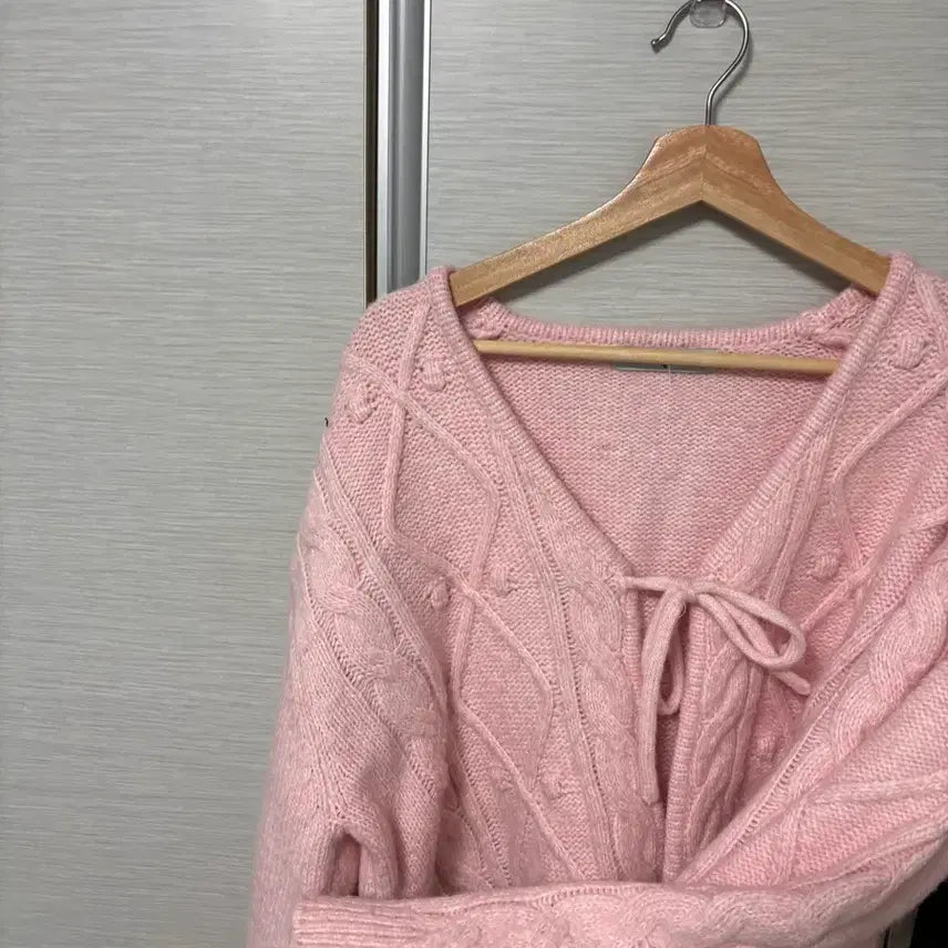 [BUNJANG] 8 Seconds Pink Knit Cardigan / 여성 니트 가디건 핑크 분홍색 봄웜니트
