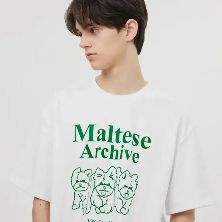 [BUNJANG] YK Maltese Archive Graphic Short Sleeve T-shirt / 와이케이 말티즈 아카이브 라인 그래픽 반팔티셔츠 화이트