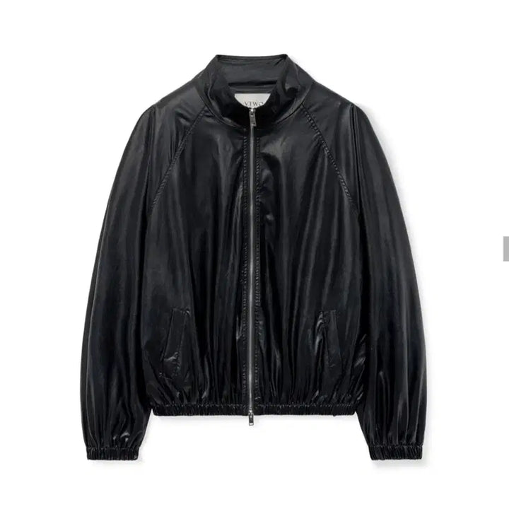 [BUNJANG] Glossy Coated Leather Jumper - Black / 8178 글로시 코팅 레더 점퍼_블랙