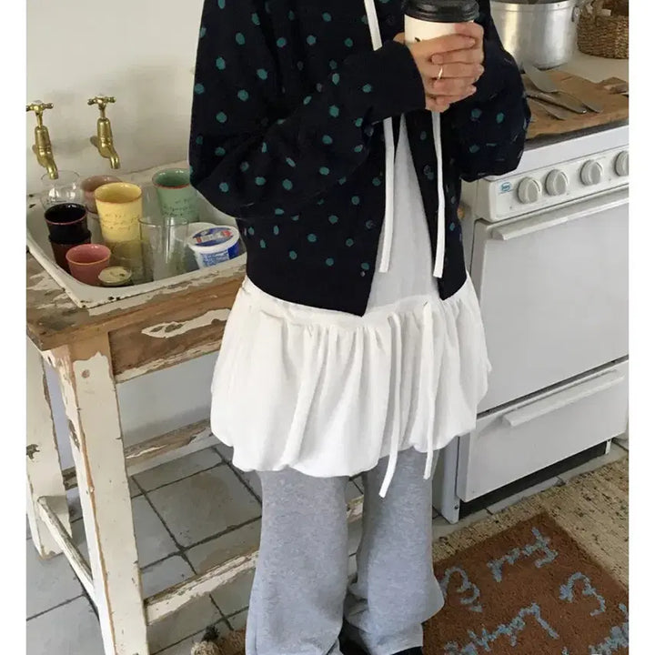 [BUNJANG] Daily Jou Dot Cardigan - Navy / 데일리쥬 자체제작 도트가디건 네이비