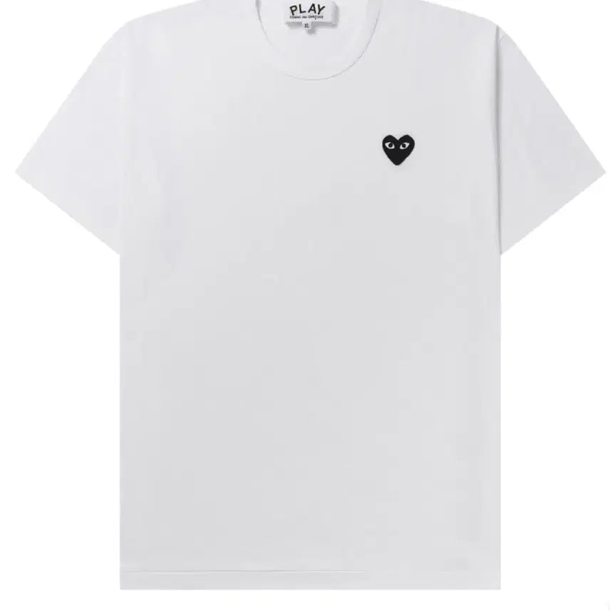 [BUNJANG] Comme des Garcons Play Black Heart White T-shirt / 꼼데가르송 플레이 블랙하트 흰색 반팔 티셔츠