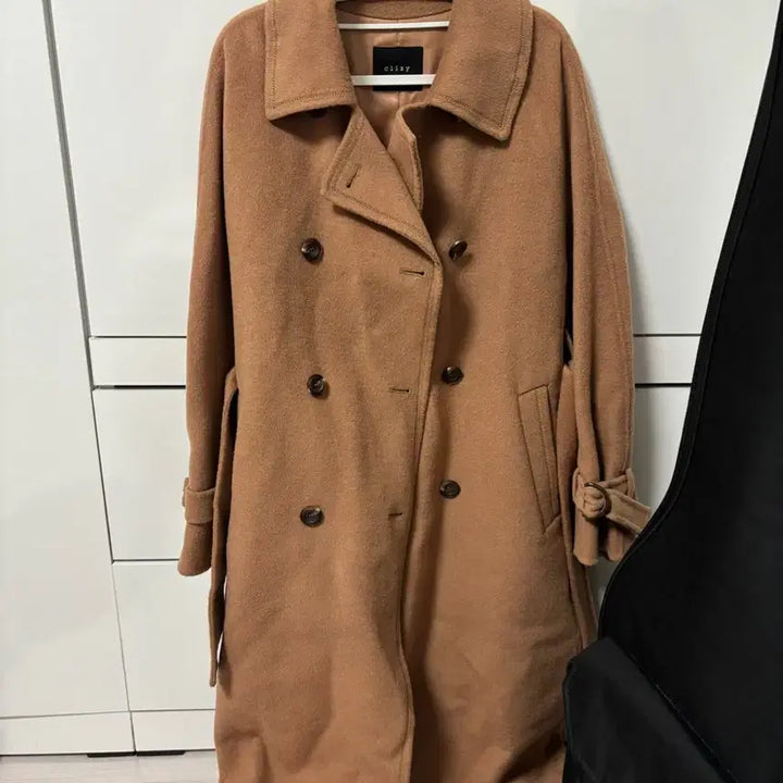 [BUNJANG] Camel Double Long Coat (M) / 카멜 더블 롱 코트 m