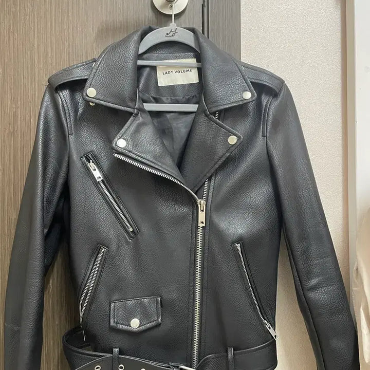 [BUNJANG] Lady Volume Leather Rider Jacket / 레이디볼륨 가죽 자켓