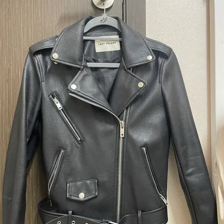 [BUNJANG] Lady Volume Leather Rider Jacket / 레이디볼륨 가죽 자켓