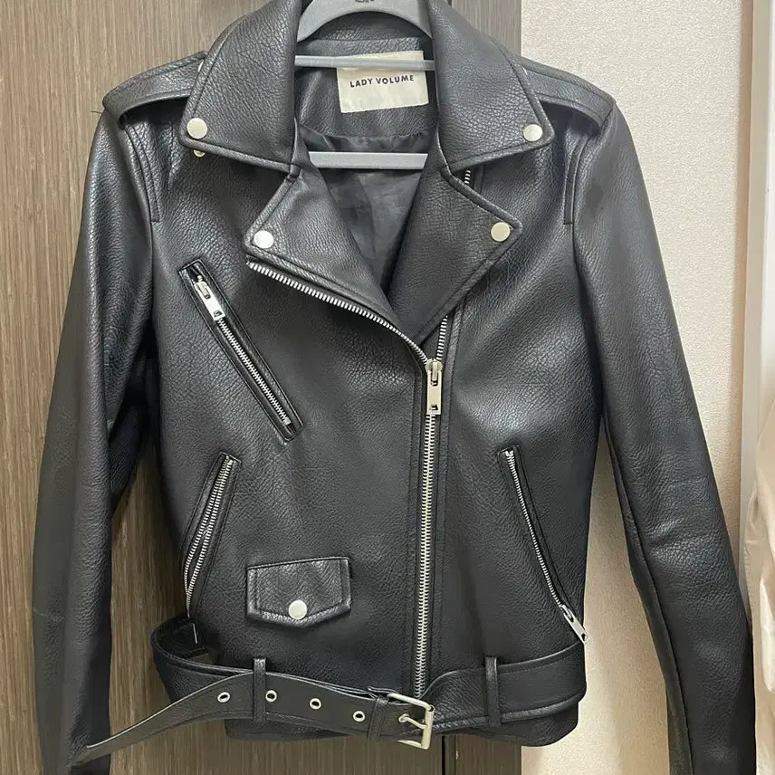 [BUNJANG] Lady Volume Leather Rider Jacket / 레이디볼륨 가죽 자켓