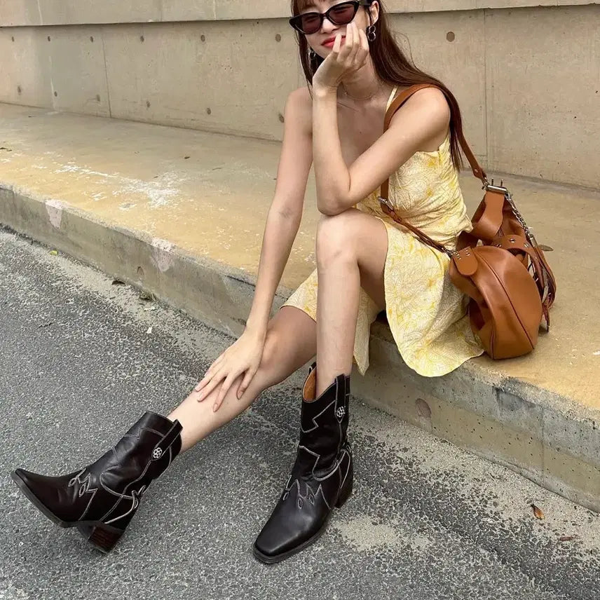 [BUNJANG] Gang Sisters Brooklyn Vintage Western Boots / 강자매브루클린빈티지웨스턴부츠