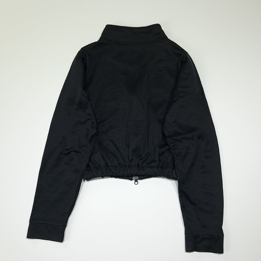 [BUNJANG] Adidas Clima-Warm Asymmetrical Black Crop Jacket / CL818 FREE 아디다스 기모 비대칭 블랙 크롭 집업 자켓