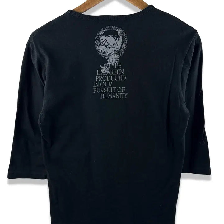 [BUNJANG] JPN Skull Smoke Lettering 3/4 Sleeve Top / JPN 스컬 스모크 레터링 7부 슬리브2174