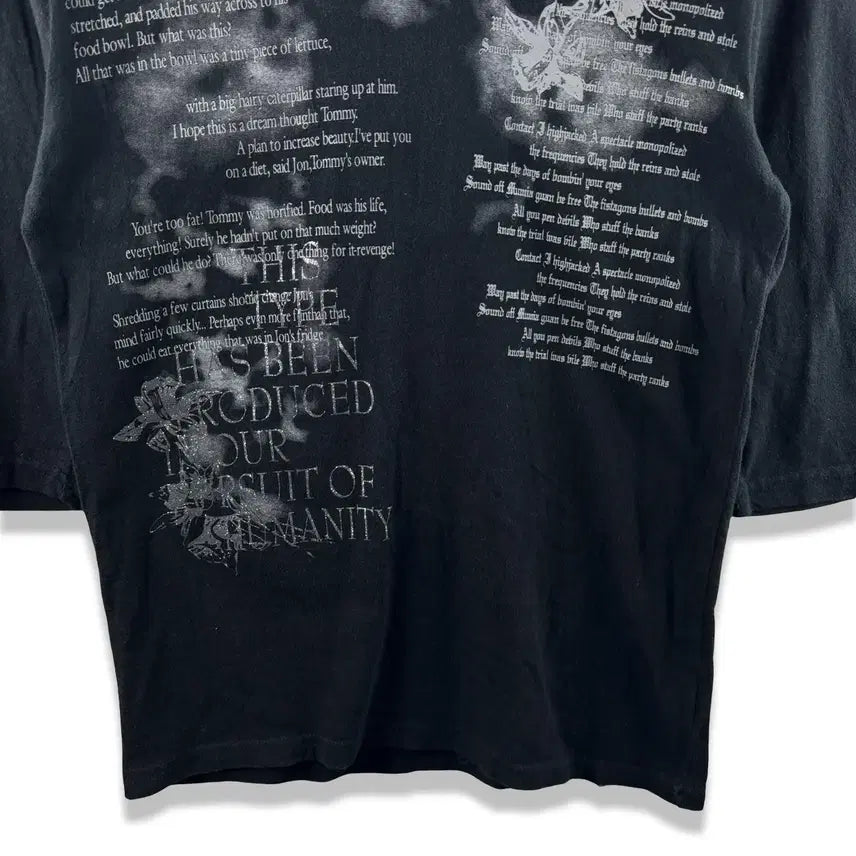 [BUNJANG] JPN Skull Smoke Lettering 3/4 Sleeve Top / JPN 스컬 스모크 레터링 7부 슬리브2174