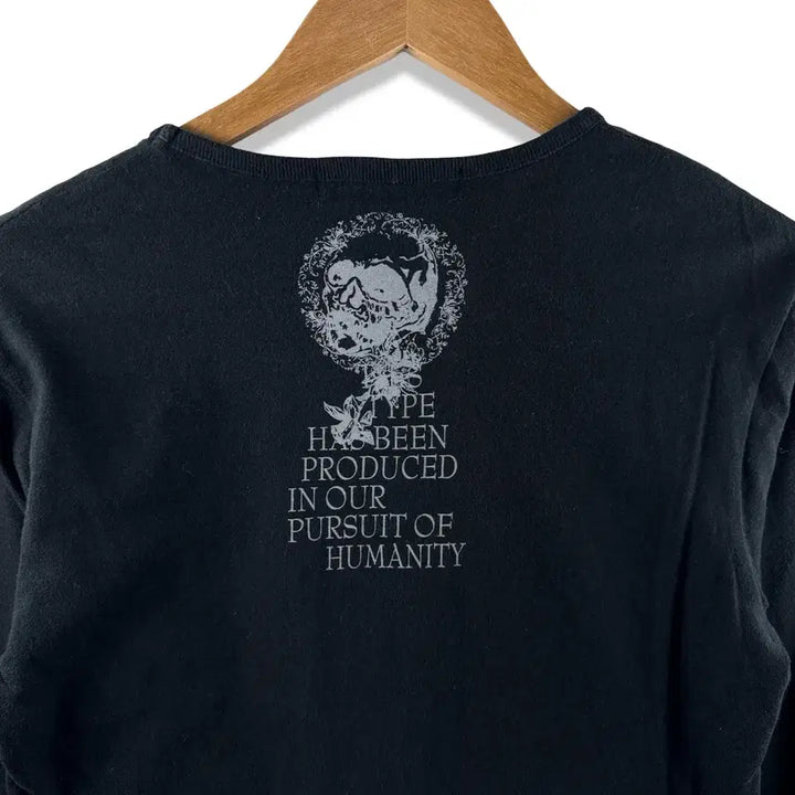 [BUNJANG] JPN Skull Smoke Lettering 3/4 Sleeve Top / JPN 스컬 스모크 레터링 7부 슬리브2174