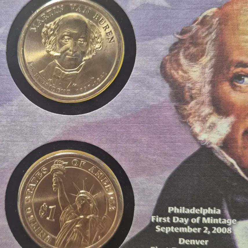 [BUNJANG] US Presidential Dollar Coin Set 2008 / 2008미국 대통령 기념 주화+초일봉피