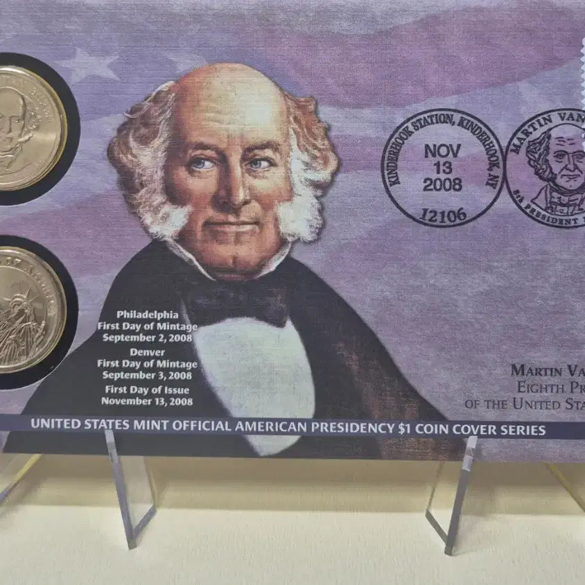 [BUNJANG] US Presidential Dollar Coin Set 2008 / 2008미국 대통령 기념 주화+초일봉피
