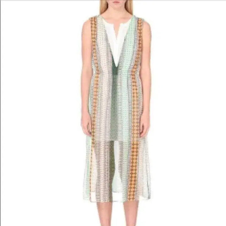 [BUNJANG] Sandro V-neck Pattern Sleeveless Chiffon Dress / 산드로 브이넥 패턴 슬리브리스 쉬폰 원피스 55