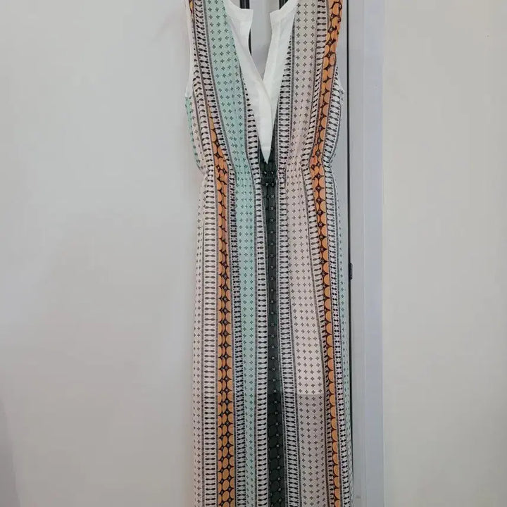 [BUNJANG] Sandro V-neck Pattern Sleeveless Chiffon Dress / 산드로 브이넥 패턴 슬리브리스 쉬폰 원피스 55