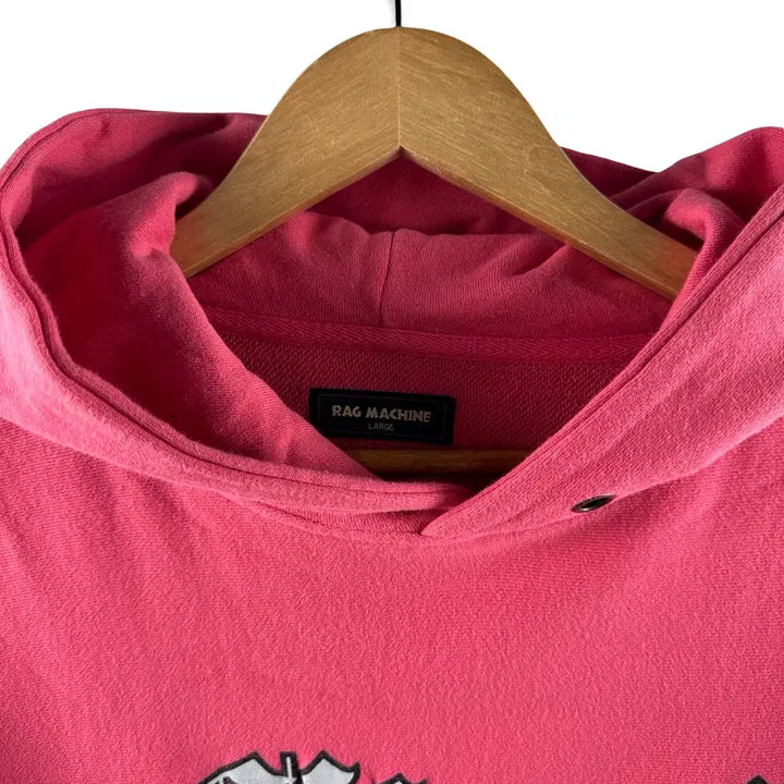[BUNJANG] JPN Ragmachine Lettering Pink Hoodie / JPN 래그머신 레터링 핑크 후드티2180
