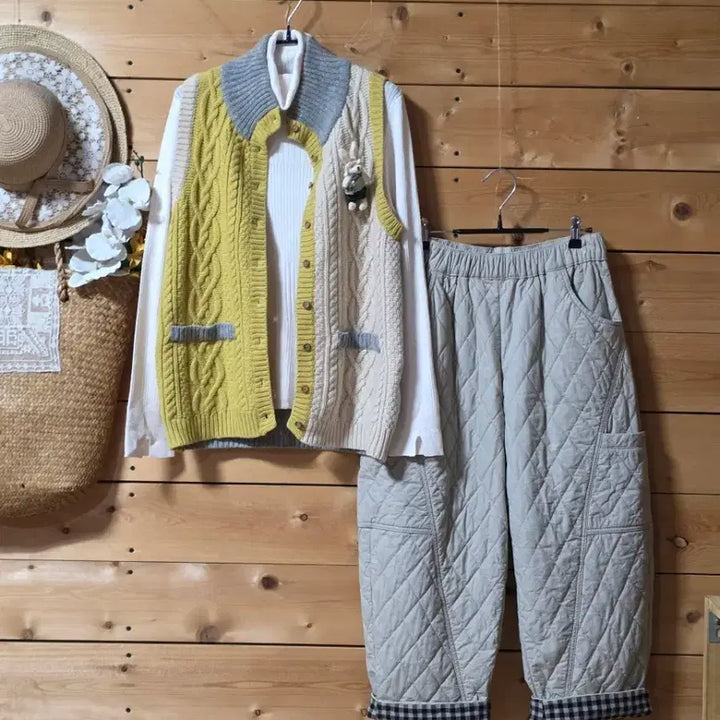 [BUNJANG] Color Block Knit Vest / 배색니트조끼. (코사지 코디용입니다