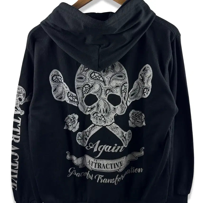 [BUNJANG] JPN Paisley Skull Punk Hoodie / JPN 페이즐리 스컬 펑크 후드티2182