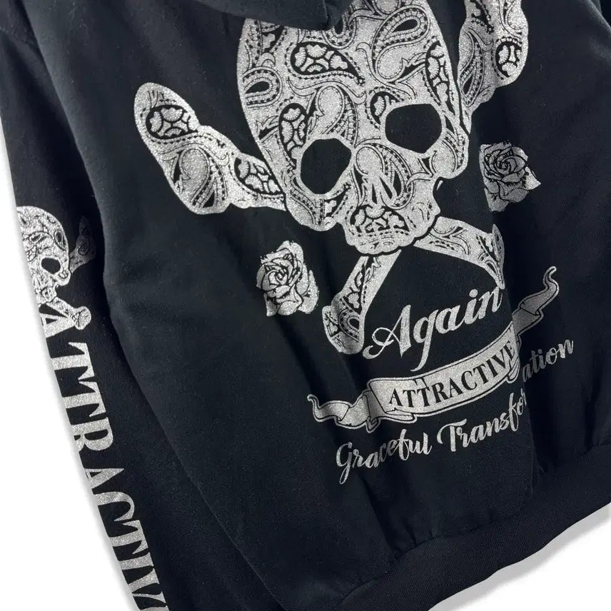 [BUNJANG] JPN Paisley Skull Punk Hoodie / JPN 페이즐리 스컬 펑크 후드티2182
