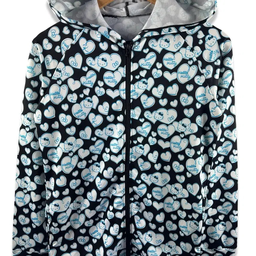 [BUNJANG] Hello Kitty Blue Black Swimming Zip-Up Jacket / 헬로키티 블루블랙 스위밍 집업2191