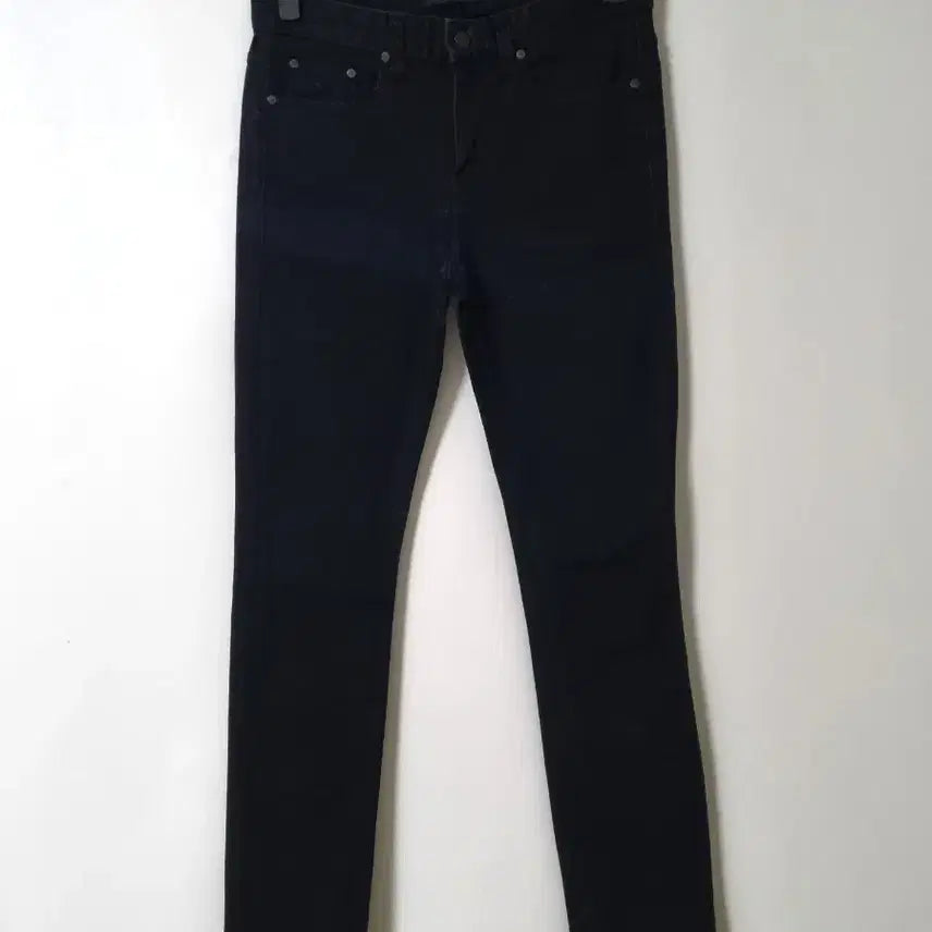 [BUNJANG] Plac Jeans Slim Straight Black Jeans / 32)플랙진 가죽패치 재팬 슬림 스트레이트 스판 블랙 일자청바지