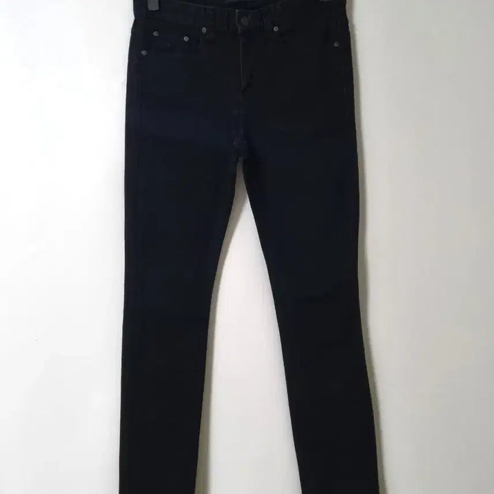 [BUNJANG] Plac Jeans Slim Straight Black Jeans / 32)플랙진 가죽패치 재팬 슬림 스트레이트 스판 블랙 일자청바지