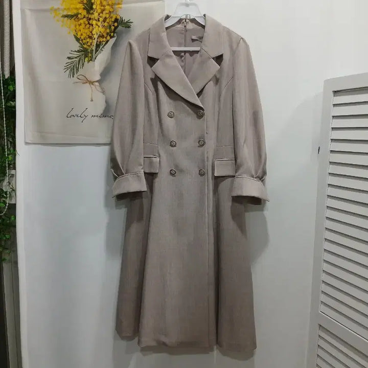 [SOLD OUT] 케네스레이디Kenneth Lady 카라넥더블버튼플레어원피스66