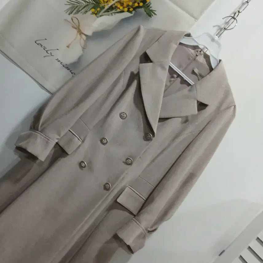 [SOLD OUT] 케네스레이디Kenneth Lady 카라넥더블버튼플레어원피스66