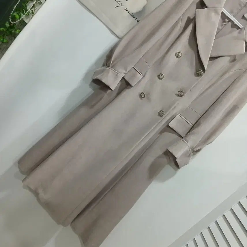 [SOLD OUT] 케네스레이디Kenneth Lady 카라넥더블버튼플레어원피스66