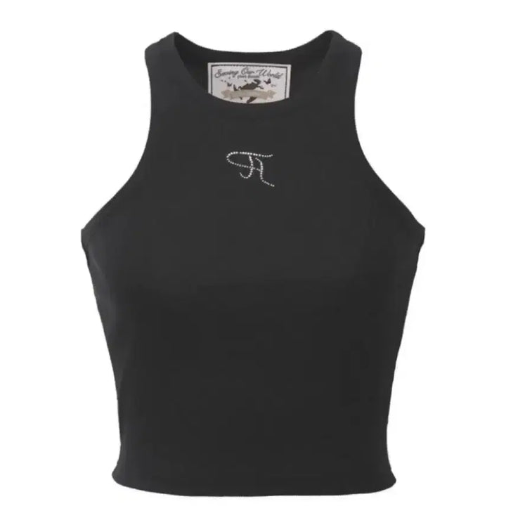 [BUNJANG] 3 Times Tank Top Crop Top Black / 새상품) 쓰리타임즈 쥬얼리 탱크 탑 크롭 블랙