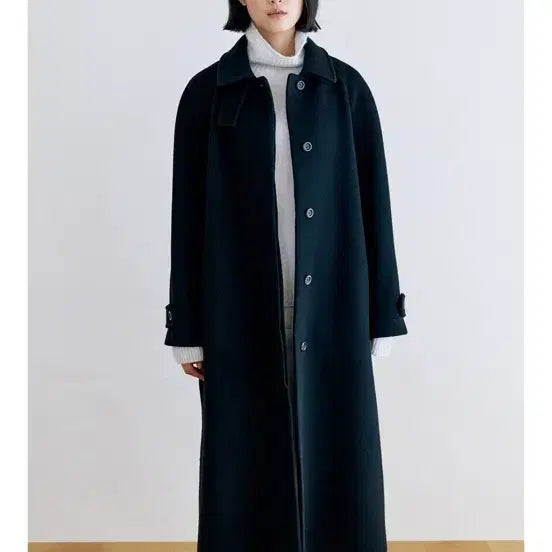 [BUNJANG] NOTIA WOOL SINGLE BALMACAAN COAT - BLACK / 노티아 WOOL SINGLE BALMACAAN COAT - BLACK