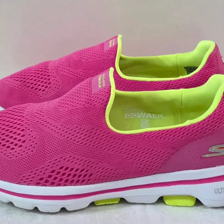 [BUNJANG] Skechers Go Walk 5 Slip-On Hyper Pink Lemon (Discontinued) / [250] 스케쳐스 고워크5 슬립온 하이퍼핑크레몬ㅡ단종매물,최저가