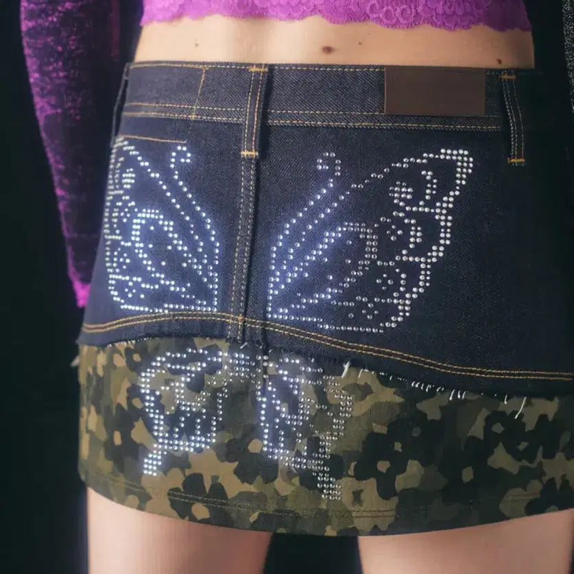 [BUNJANG] Andersson Bell Butterfly Micro Denim Skirt / 앤더슨벨 카모 버터플라이 마이크로 데님 스커트 26
