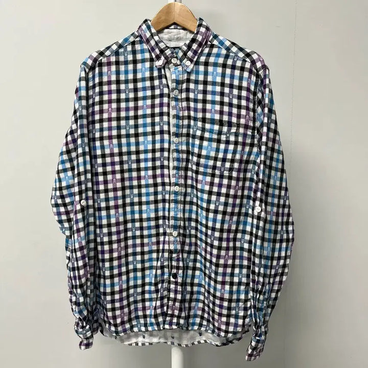 [BUNJANG] BEAMS HEART Skull Check Shirt / [L]  BEAMS HEART 빔즈 스컬 체크 셔츠 95~98사이즈