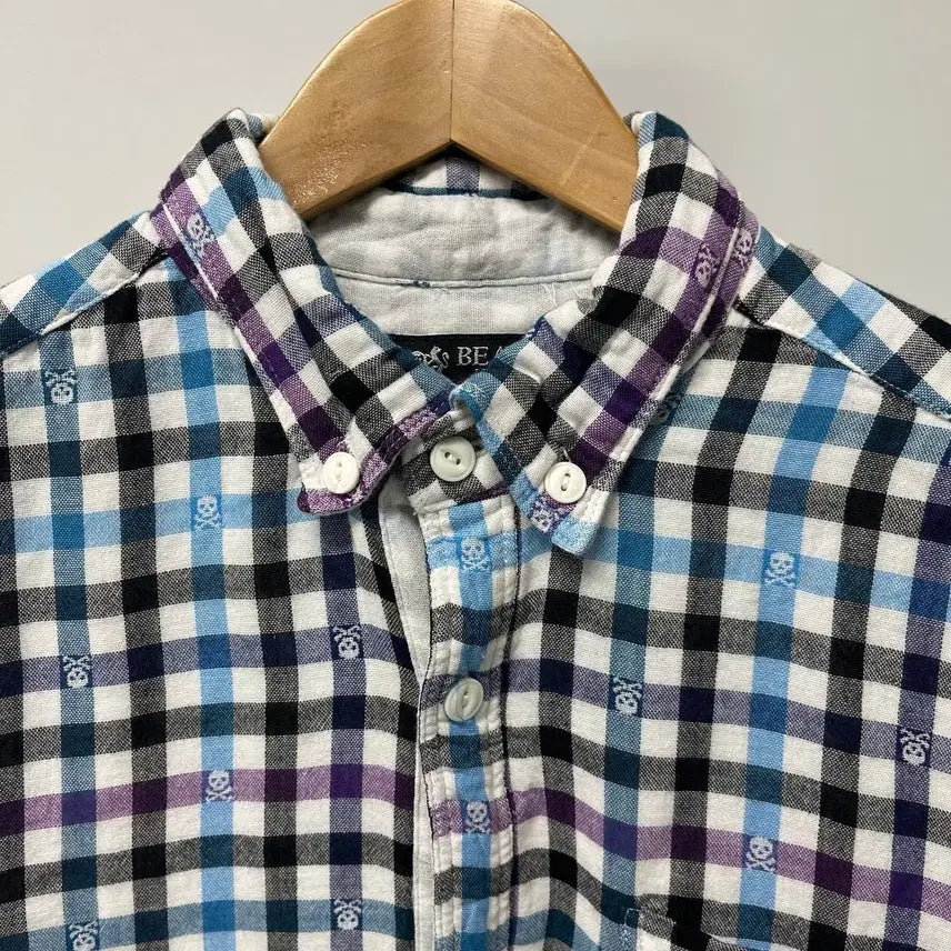 [BUNJANG] BEAMS HEART Skull Check Shirt / [L]  BEAMS HEART 빔즈 스컬 체크 셔츠 95~98사이즈