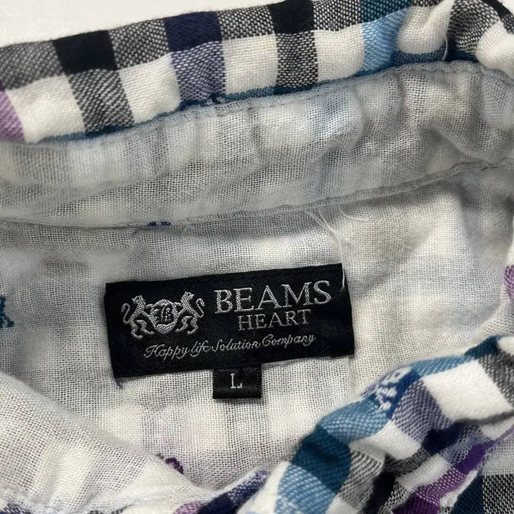 [BUNJANG] BEAMS HEART Skull Check Shirt / [L]  BEAMS HEART 빔즈 스컬 체크 셔츠 95~98사이즈