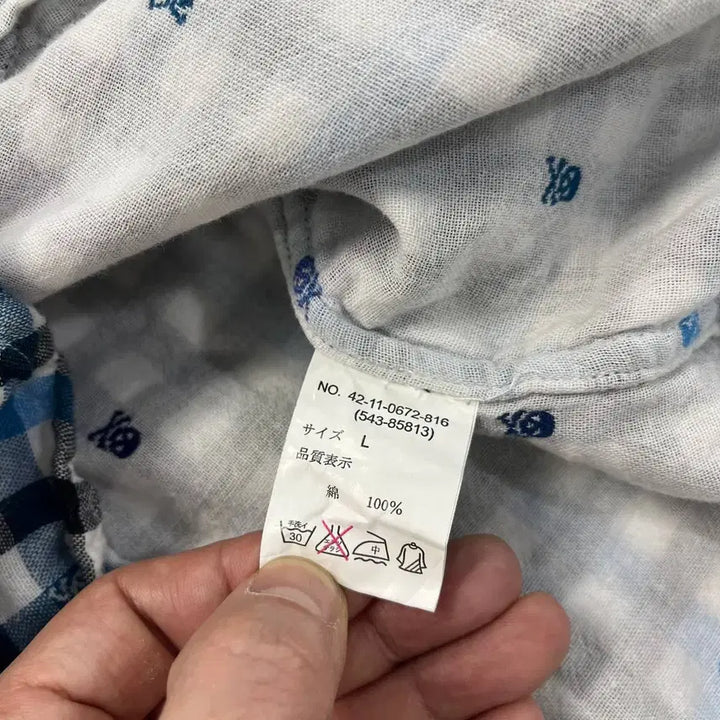 [BUNJANG] BEAMS HEART Skull Check Shirt / [L]  BEAMS HEART 빔즈 스컬 체크 셔츠 95~98사이즈