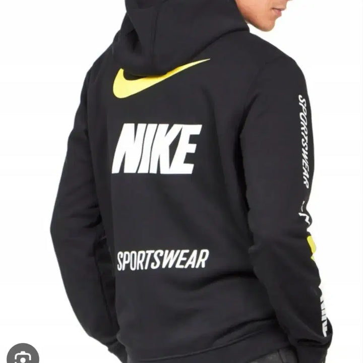 [BUNJANG] Nike Swoosh Black Hoodie S / 나이키 스우시 블랙 후드티 S