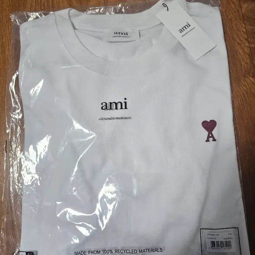 [SOLD OUT] 아미 하트 로고 흰색 긴팔 티셔츠 XL