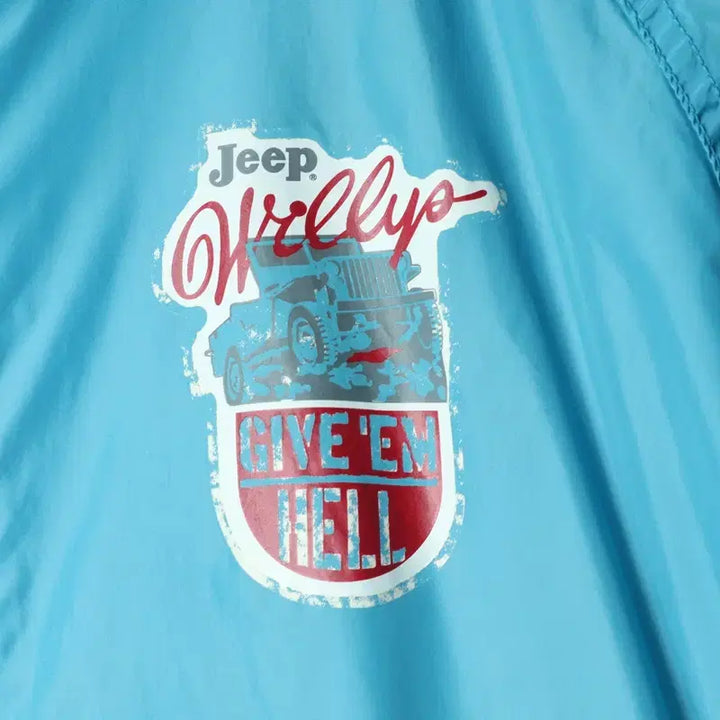 [BUNJANG] Jeep Lightweight Windbreaker Jacket Light Blue / (L) 지프 집업 바람막이 점퍼자켓 연블루 경량 올드스쿨-179D3