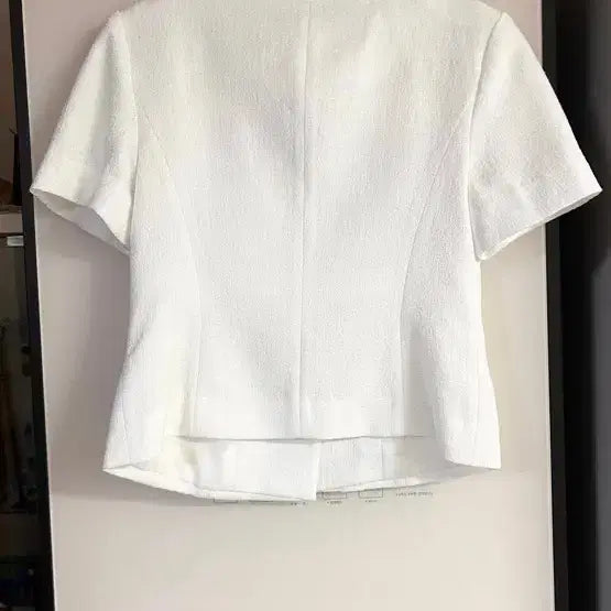 [SOLD OUT] (새상품) 데일리룩 트위드반팔자켓 화이트